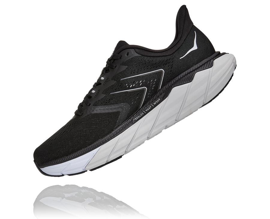 Running Shoes Mens - Hoka One One Arahi 5 - Black/White - FGVUEJK-56